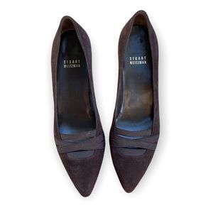 Stuart Weitzman Brown Suede Bandexvelt Pointy Toe Heel - Women's Size 7